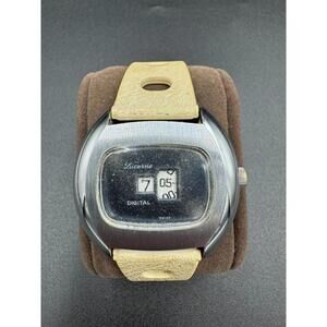 Rare Vintage Lucerne Digital Jumping Hour Swiss Mechanical Watch 1970s Not Workn